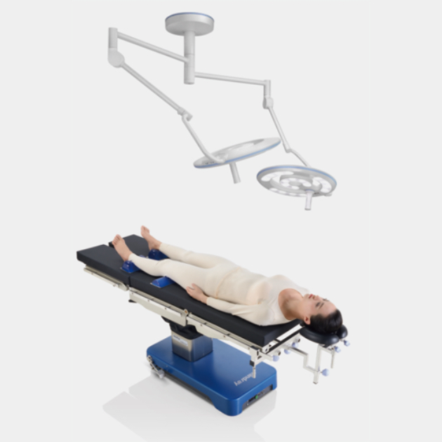 LÁMPARA QUIRÚRGICA DOBLE LED DE SUSPENCION CIELITICA SERIE HyLED 600 MARCA MINDRAY, Diseñada para cirugías menores o ambulatorias